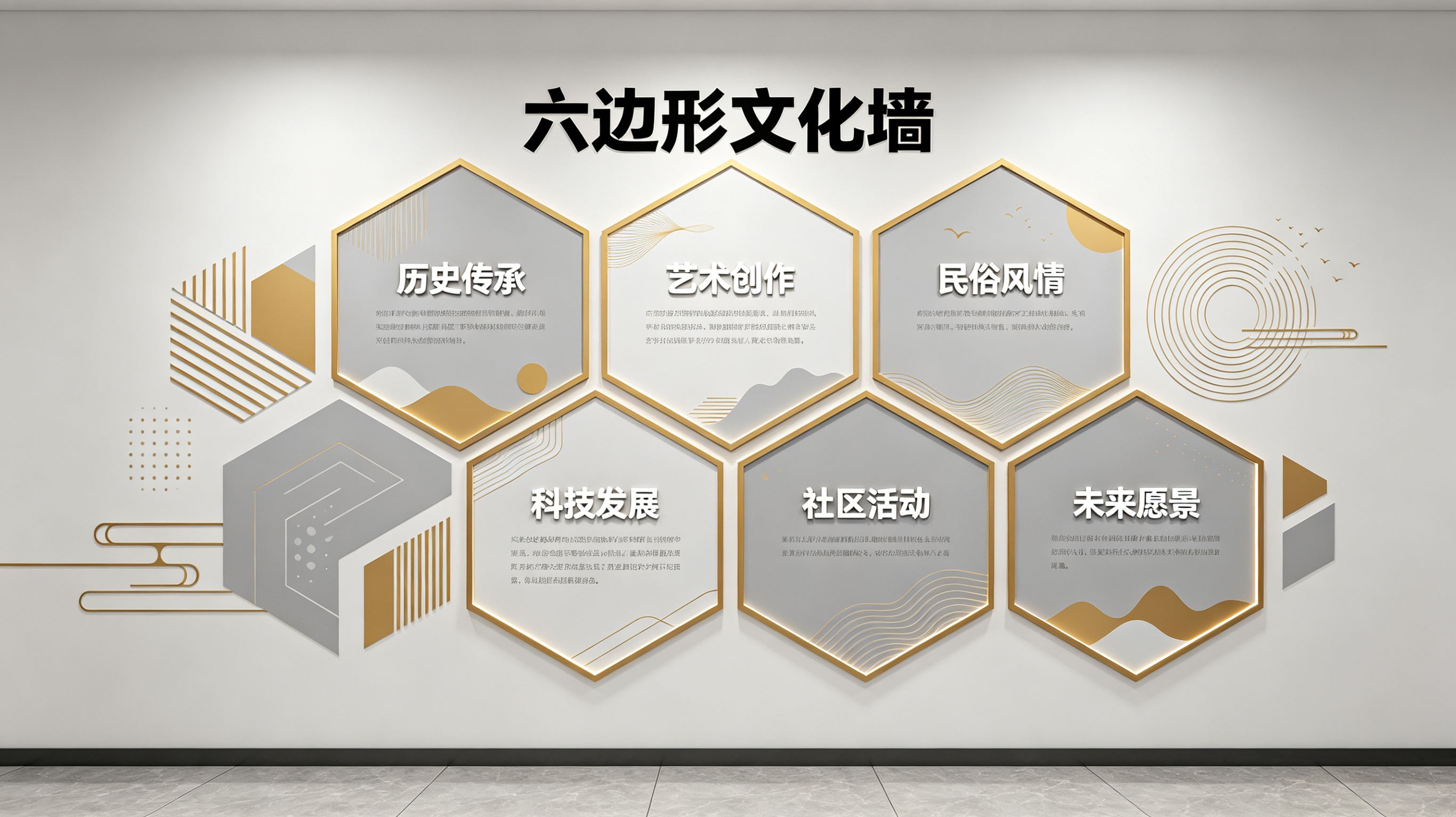 宁国企业文化墙 | 六边形信息美学